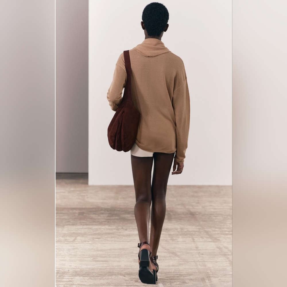 Elegant Tan Women's Sweater - Picture 3 of 9